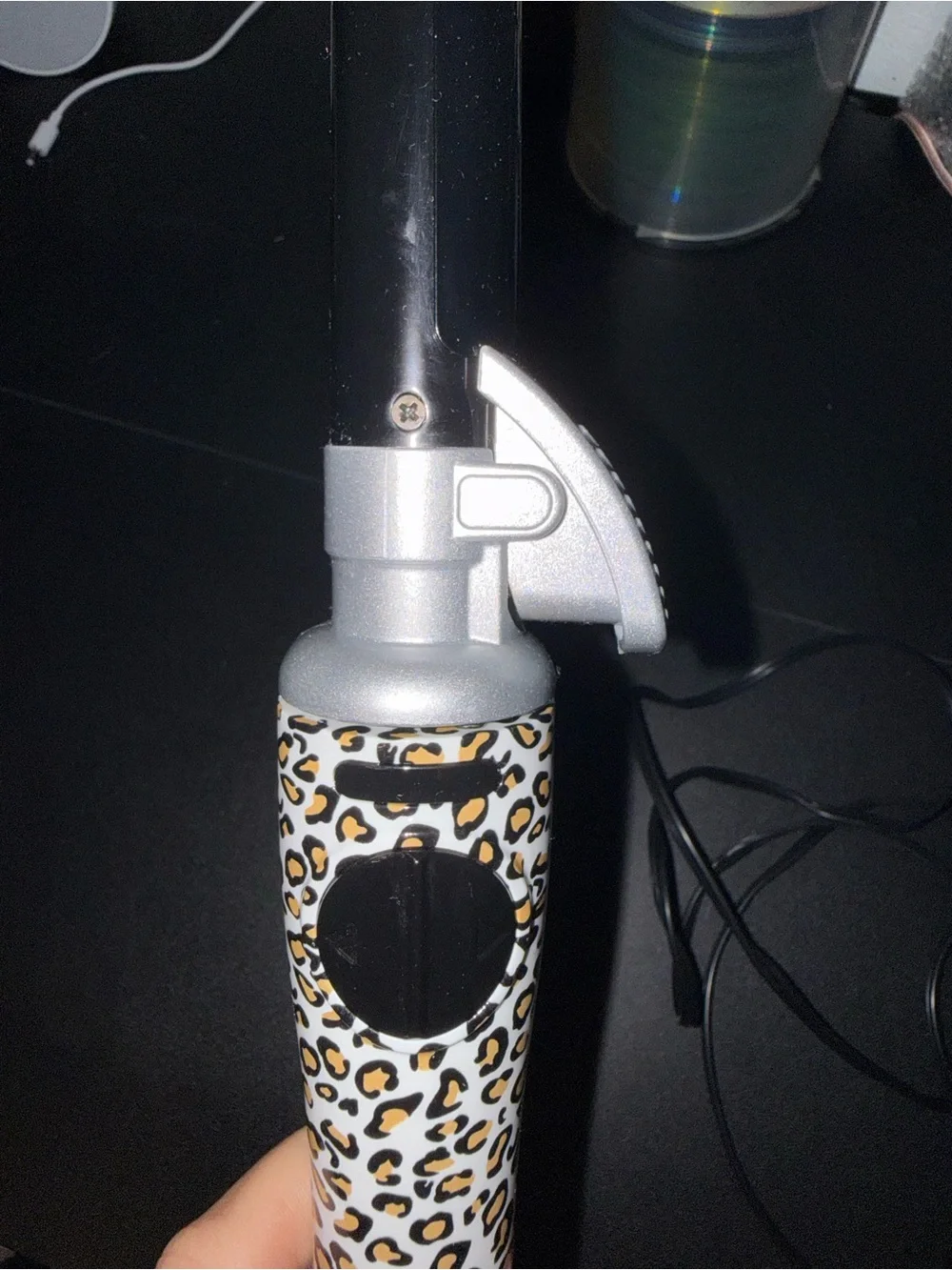 Leopard Print Curling Wand - Black Barrel